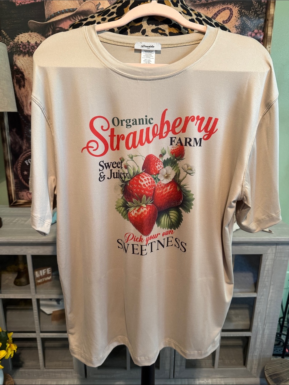 Strawberry Farm Tee  Size Medium/Oversized